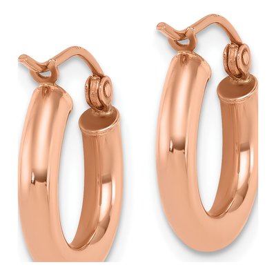 10K Rose Gold 15mm Hoop Earrings – view 6