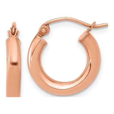 10K Rose Gold 15mm Hoop Earrings