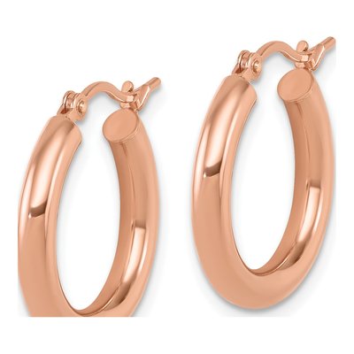 10K Rose Gold 20mm Hoop Earrings – view 3