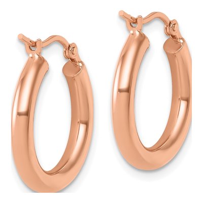 10K Rose Gold 20mm Hoop Earrings – view 6