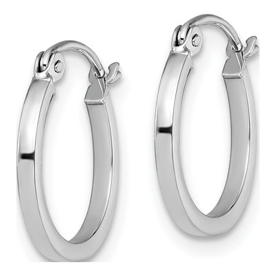 10K White Gold 15mm Hoop Earrings – view 3