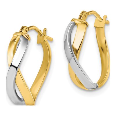 10K Yellow Gold Twisted Hoop Earrings – view 3