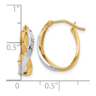 10K Yellow Gold Twisted Hoop Earrings – view 4