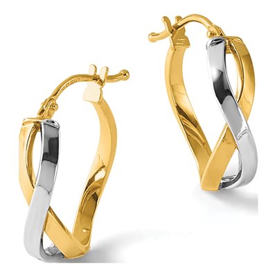 10K Yellow Gold Twisted Hoop Earrings – view 6