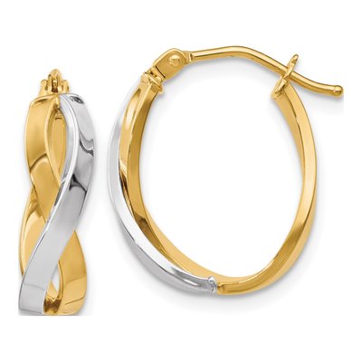 10K Yellow Gold Twisted Hoop Earrings