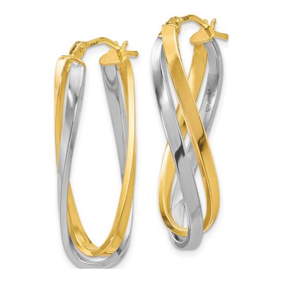 10K Yellow Gold 29mm Twisted Hoop Earrings – view 3