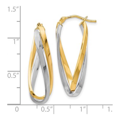10K Yellow Gold 29mm Twisted Hoop Earrings – view 5