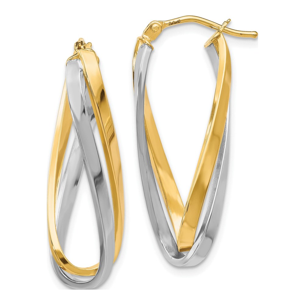 10K Yellow Gold Twisted Hoop Earrings