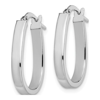 10K White Gold U-Shape Hoop Earrings – view 3