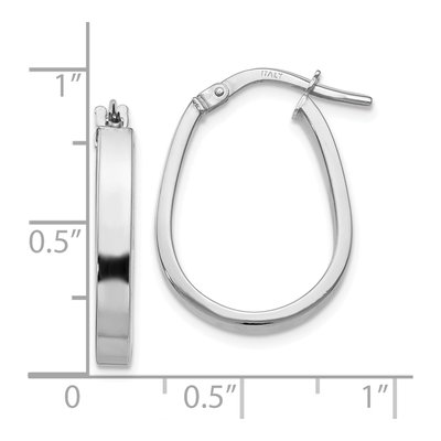 10K White Gold U-Shape Hoop Earrings – view 4