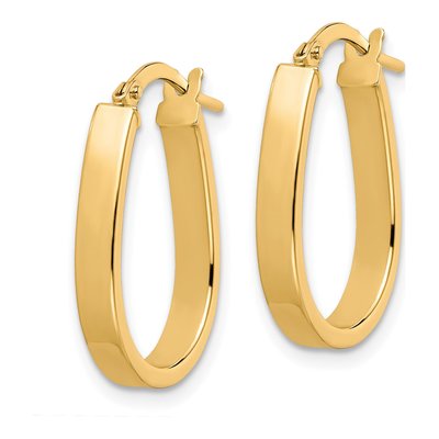 10K Yellow Gold U-Shape Hoop Earrings – view 3
