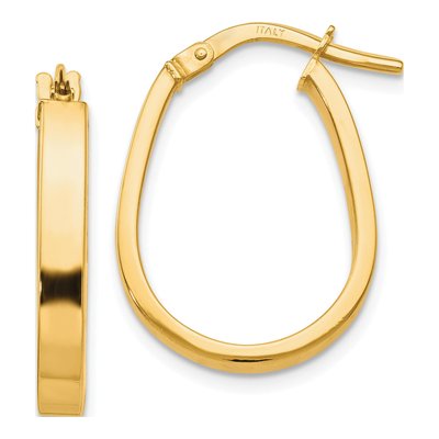 10K Yellow Gold U-Shape Hoop Earrings