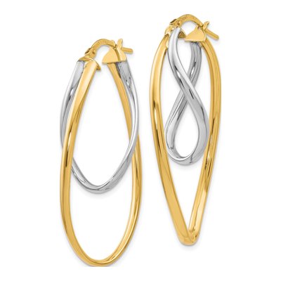 10K Two-Tone Gold Hoop Earrings – view 3