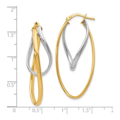 10K Two-Tone Gold Hoop Earrings – view 5