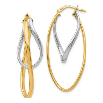 10K Two-Tone Gold Hoop Earrings