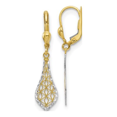 10K Yellow Gold Leverback Earrings