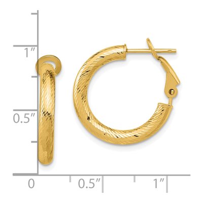 10K Yellow Gold 15mm Diamond-Cut Hoop Earrings – view 5