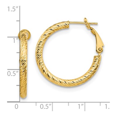 10K Yellow Gold 20mm Diamond-Cut Hoop Earrings – view 5