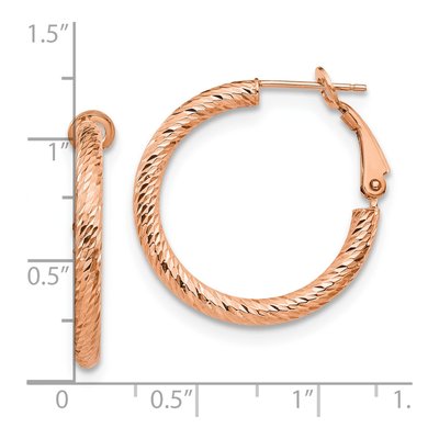 10K Yellow Gold 27mm Diamond-Cut Hoop Earrings – view 5