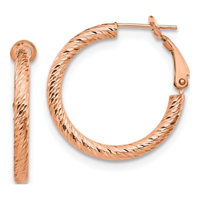 10K Yellow Gold 27mm Diamond-Cut Hoop Earrings