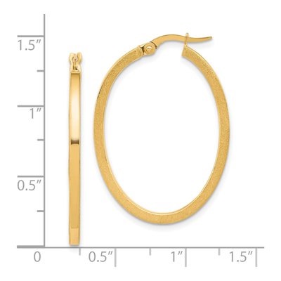 10K Yellow Gold Oval Hoop Earrings – view 5