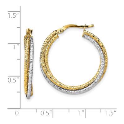 10K Yellow Gold 9.71mm Diamond-Cut Hoop Earrings – view 5