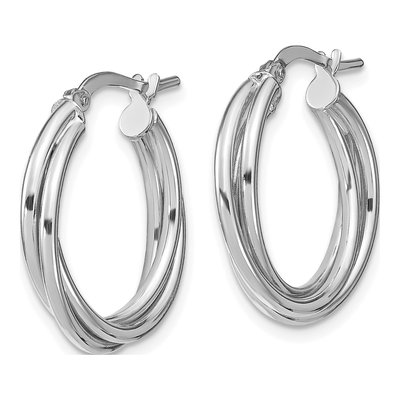 10K White Gold 22mm Hoop Earrings – view 3