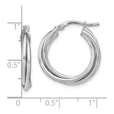 10K White Gold 22mm Hoop Earrings – view 5