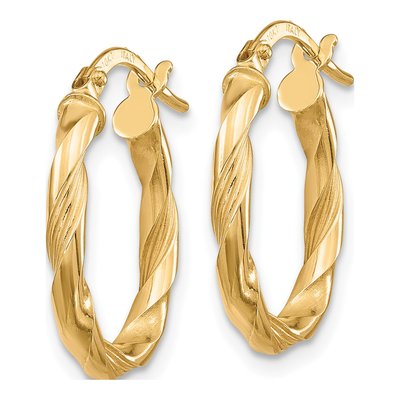 10K Yellow Gold Twisted Hoop Earrings – view 3