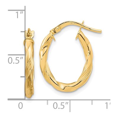 10K Yellow Gold Twisted Hoop Earrings – view 5