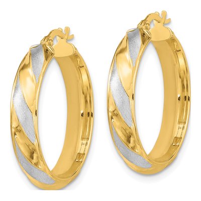 10K Yellow Gold 25mm Twisted Hoop Earrings – view 3