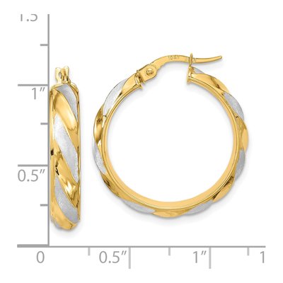 10K Yellow Gold 25mm Twisted Hoop Earrings – view 5