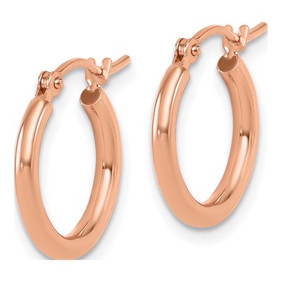 10K Rose Gold 15mm Hoop Earrings – view 3