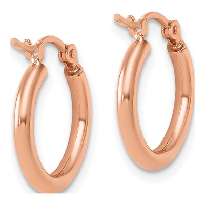 10K Rose Gold 15mm Hoop Earrings – view 5