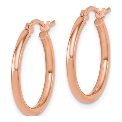 10K Rose Gold 20mm Hoop Earrings – view 3