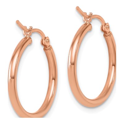 10K Rose Gold 20mm Hoop Earrings – view 5