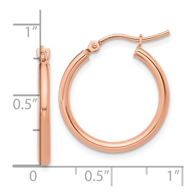 10K Rose Gold 20mm Hoop Earrings – view 6