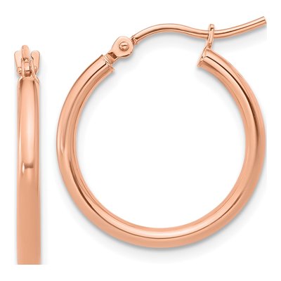10K Rose Gold 20mm Hoop Earrings