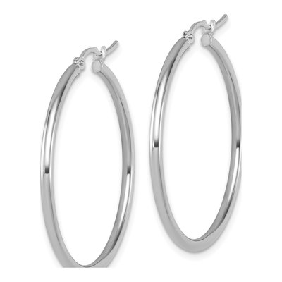 10K White Gold 25mm Hoop Earrings – view 3