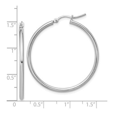 10K White Gold 25mm Hoop Earrings – view 6