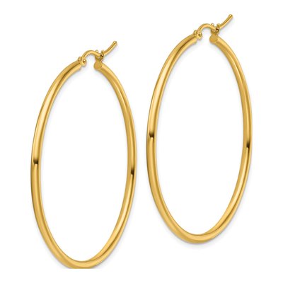 10K Yellow Gold 45mm Hoop Earrings – view 3