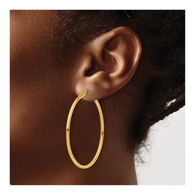 10K Yellow Gold 45mm Hoop Earrings – view 4