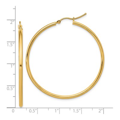 10K Yellow Gold 45mm Hoop Earrings – view 6