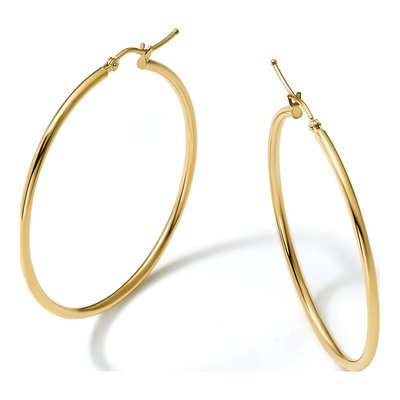 10K Yellow Gold 45mm Hoop Earrings – view 7