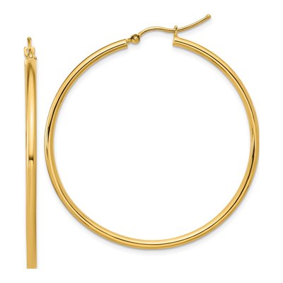 10K Yellow Gold 45mm Hoop Earrings