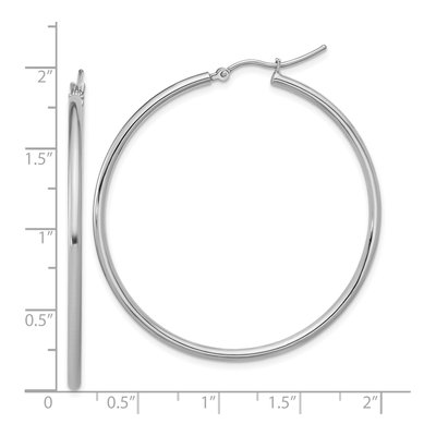 10K White Gold 45mm Hoop Earrings – view 6