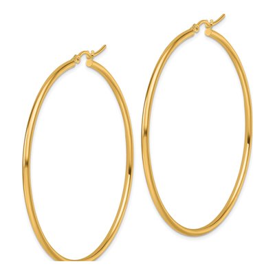 10K Yellow Gold 55mm Hoop Earrings – view 3
