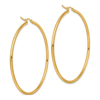 10K Yellow Gold 55mm Hoop Earrings – view 5