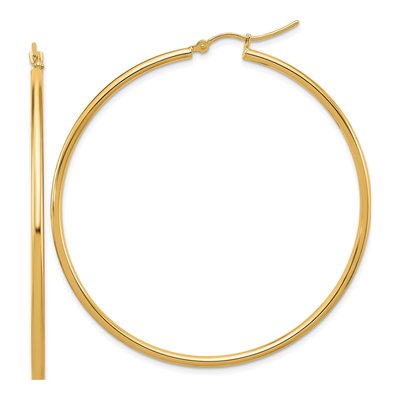 10K Yellow Gold 55mm Hoop Earrings