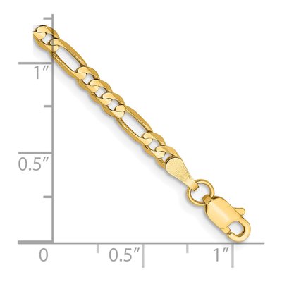 10K Yellow Gold 3mm Concave Figaro Chain Bracelet – view 3